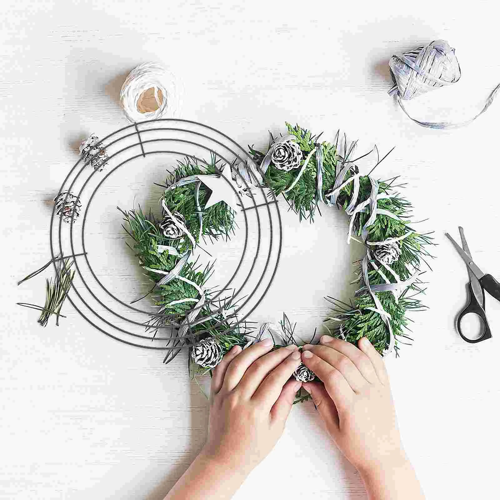 2 Pcs Garland Frame Wire Wreath Frames Support Base Rings Flowers Circle Backdrop Stand Iron Form