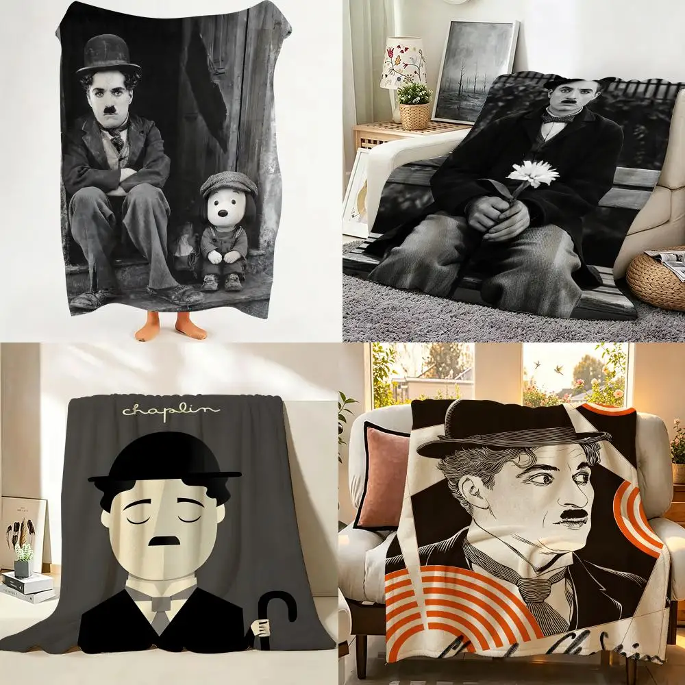 Celebrity C-Charlie C-Chaplin Throw Flannel Throw Blanket Suitable for Sofa、Living Room、Bedroom