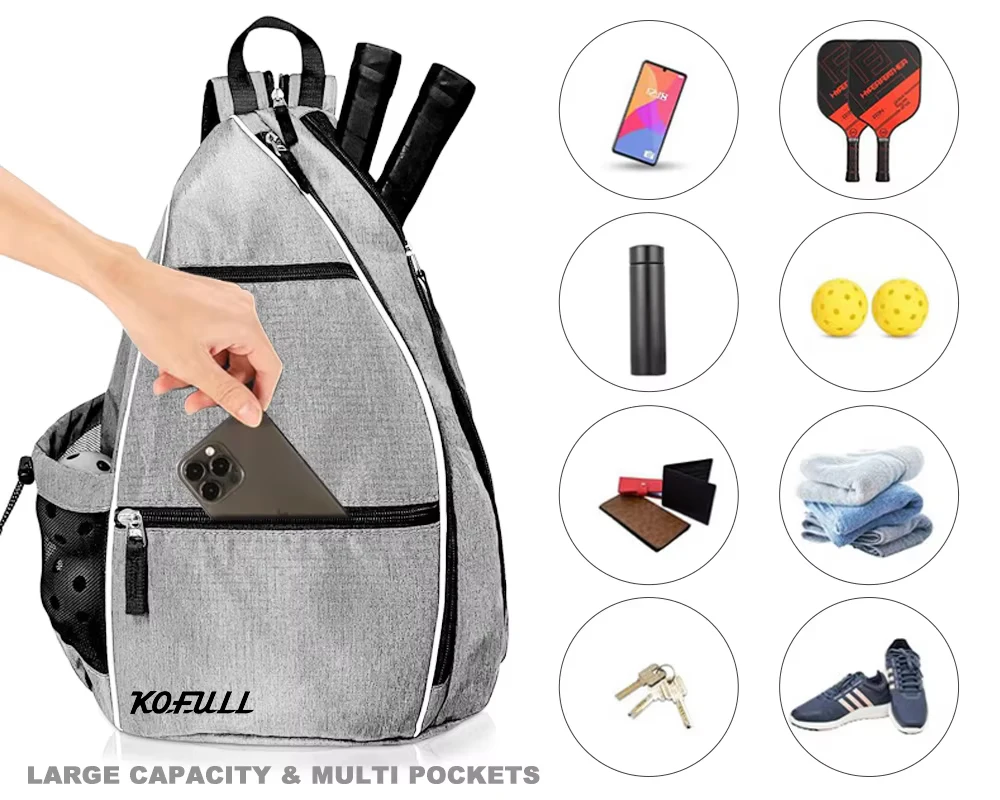 Pickleball Bag for Men Women Adjustable Backpack with Fence for Pickleball & Tennis Racketball and Travel 3 Colors