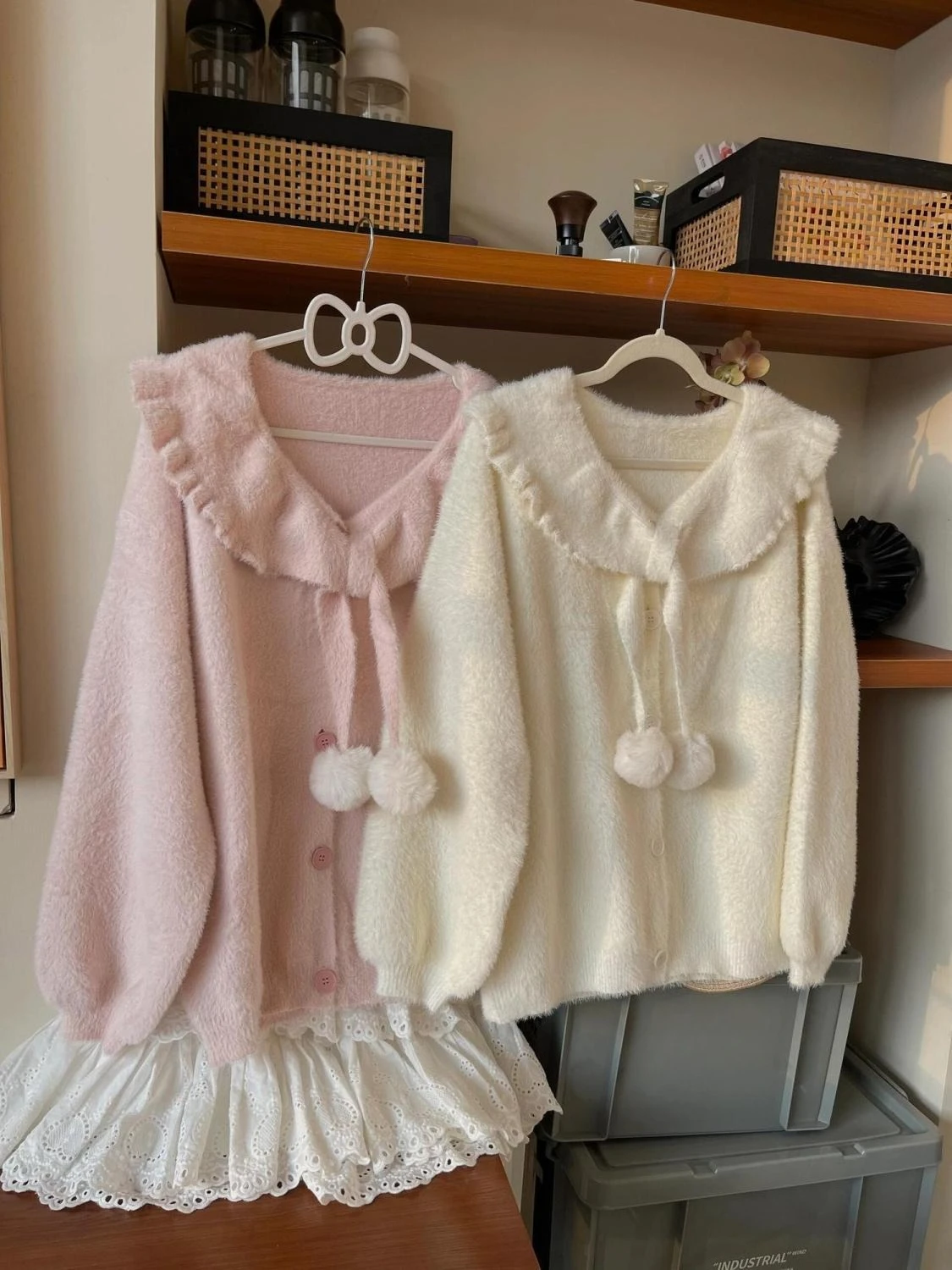Harajuku Sweet Knitted Sweater Tops Women 2025 Autumn Winter New Casual Loose Cardigan Y2k E-Girl Long Sleeve Kawaii Pullover