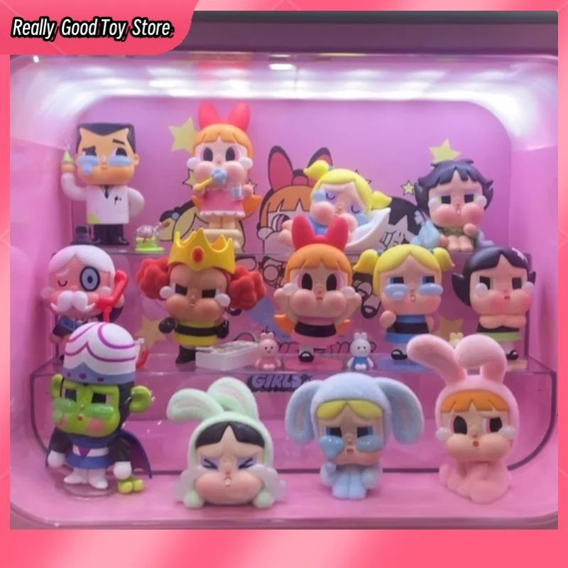 Figuras de acción de la película Powerpuff para niñas, adornos Kawaii para bebés llorones, caja ciega hecha a mano, regalo de decoración de escritorio