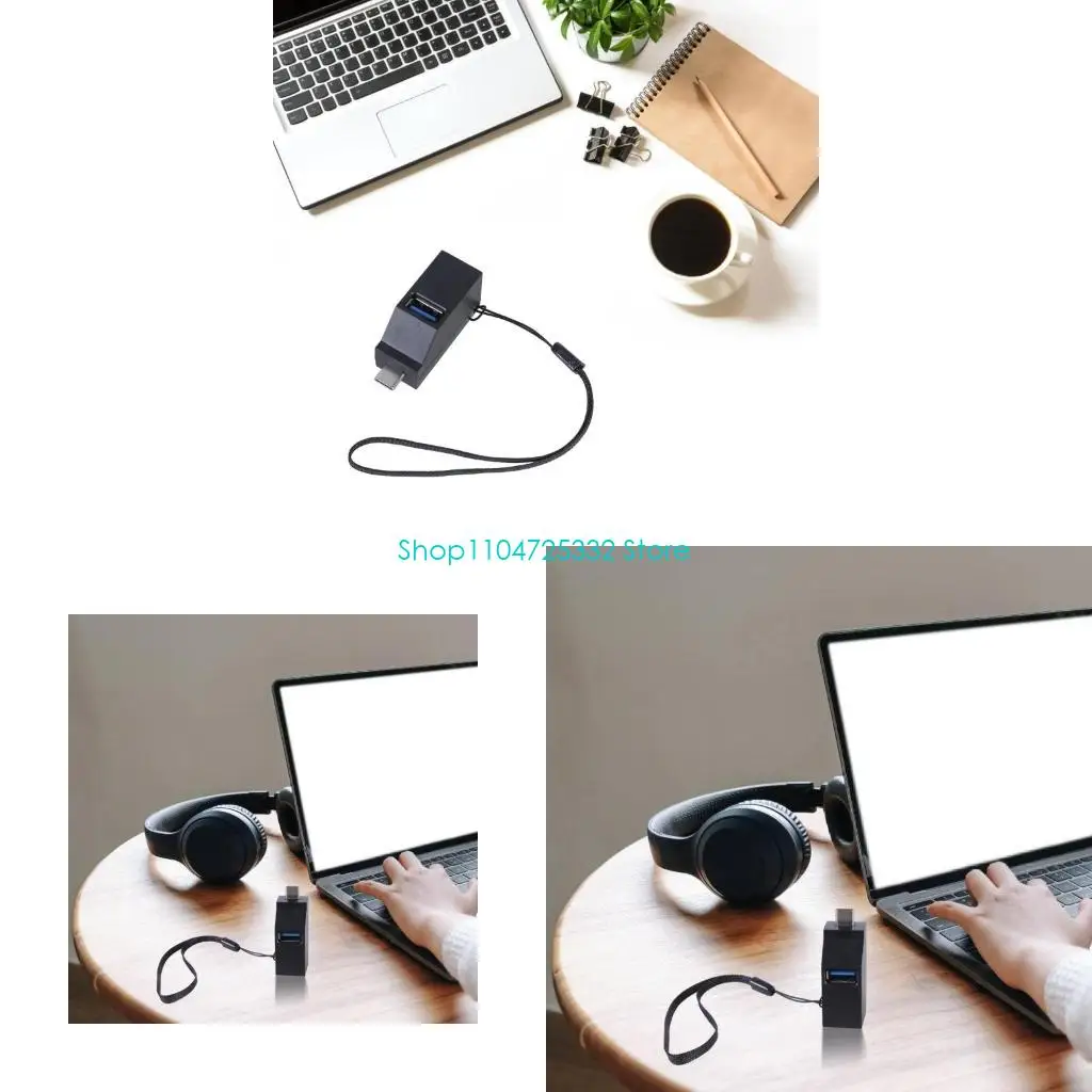 

P5EA 3 Port USB C Hubs Adapter with 1 USB3.0 and 2 USB2.0 Port for Laptop and Phone