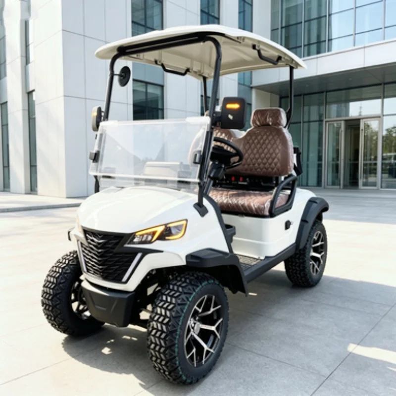 All-Terrain Cheap Small Club 2-Seater 60/72V Electric Golf Cart Golf Bag Rack And Basket Seat With Headrest 14-Inch Tires