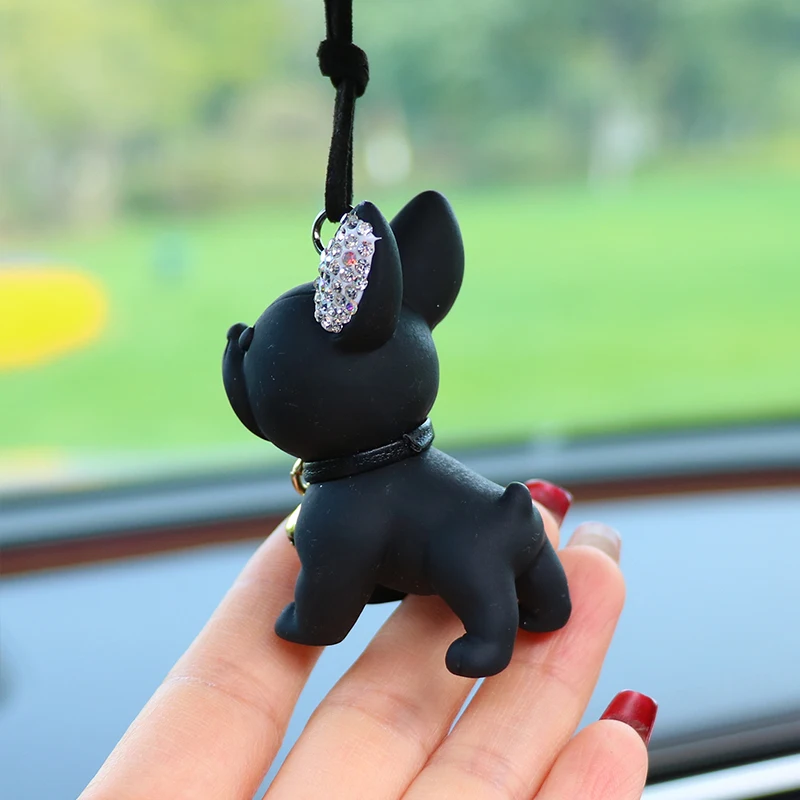 Black resin law dog dog car interior, car rearview mirror, car hanging accessories