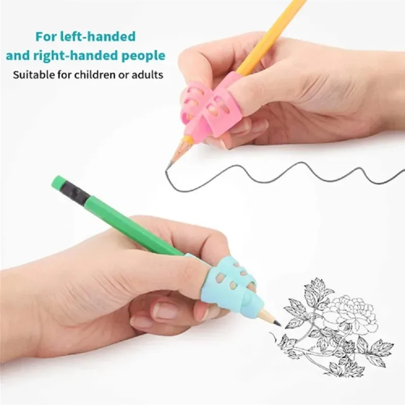 1-10Pc Children Writing Pencil Pen Holder Student Learning Practice Silicone Pencil Grips for Kid Handwriting Posture Correction - view 3