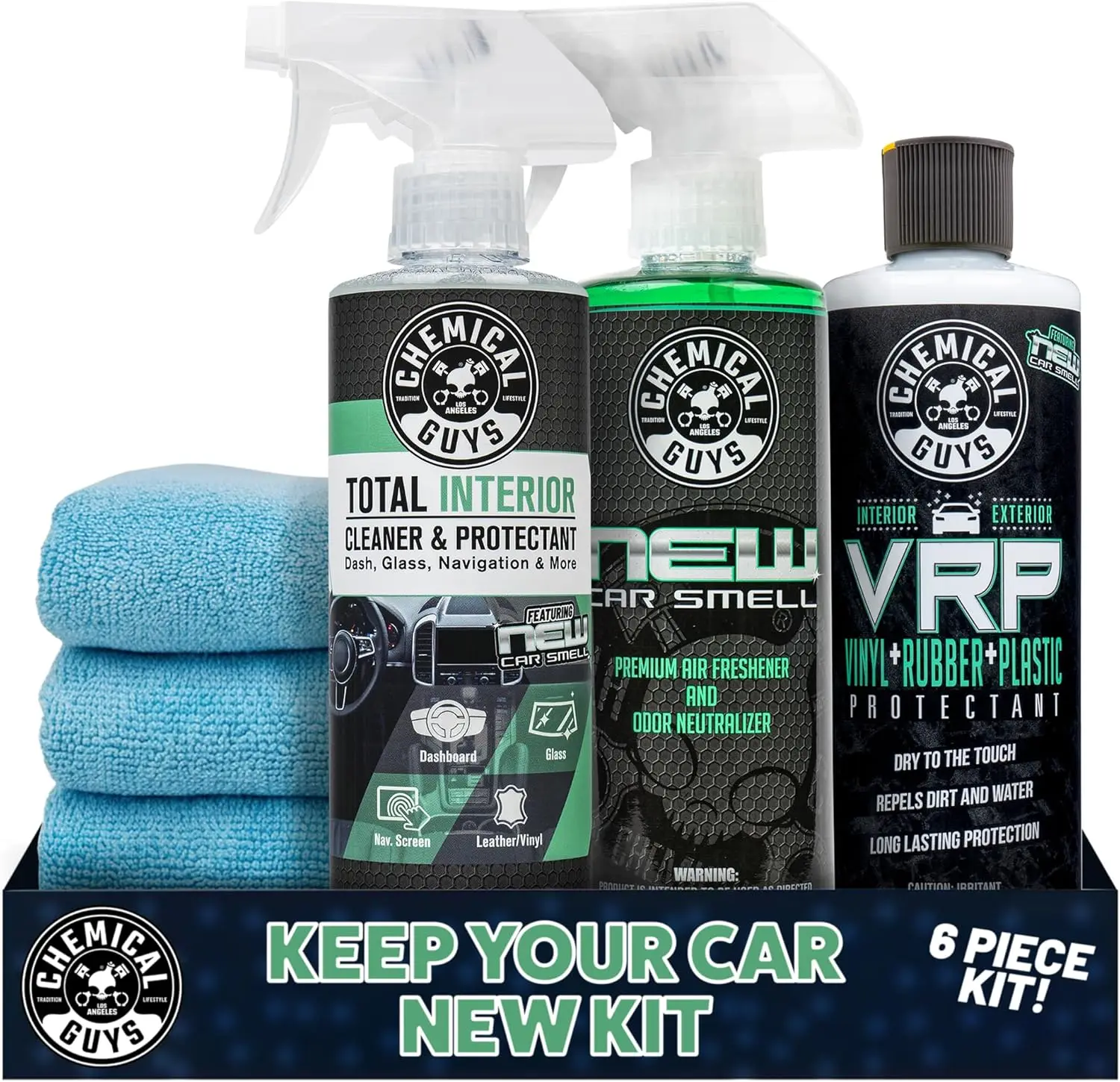 

Keep Your Car New Kit, Ideal for Cleaning and Detailing. Includes New Car Scented VRP, Total Interior