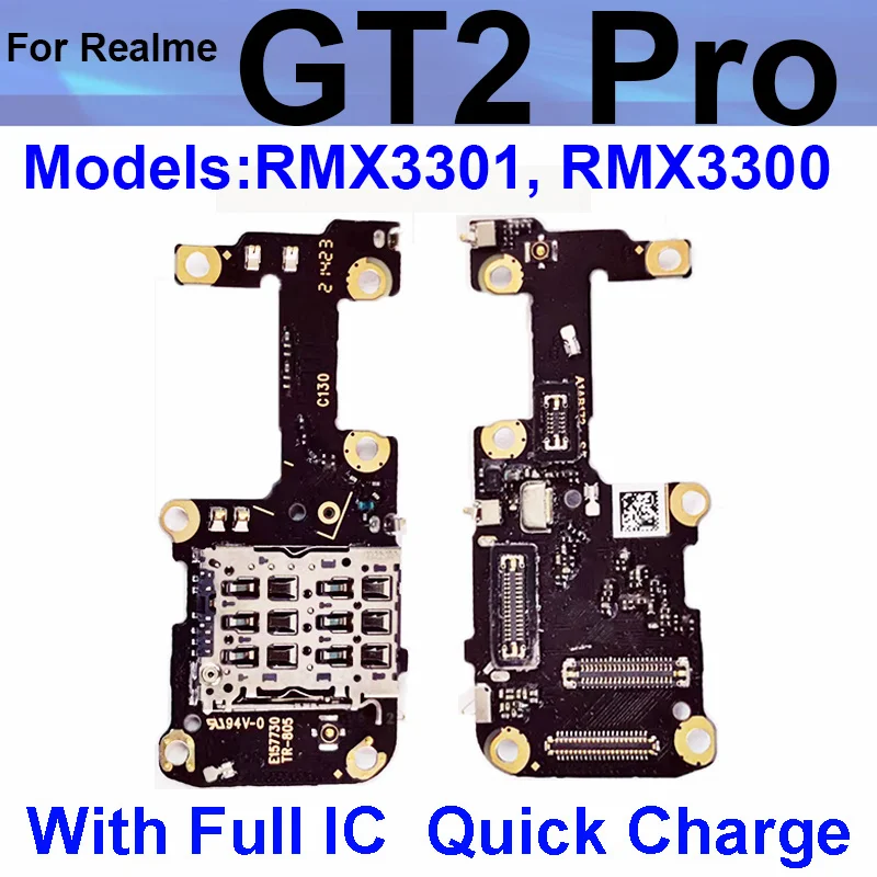 For OPPO Realme GT2 Pro/GT Neo 2 3 SIM Card Slot & Microphone Mic Board Connector Board Flex Cable Repair Part With Quick Charge