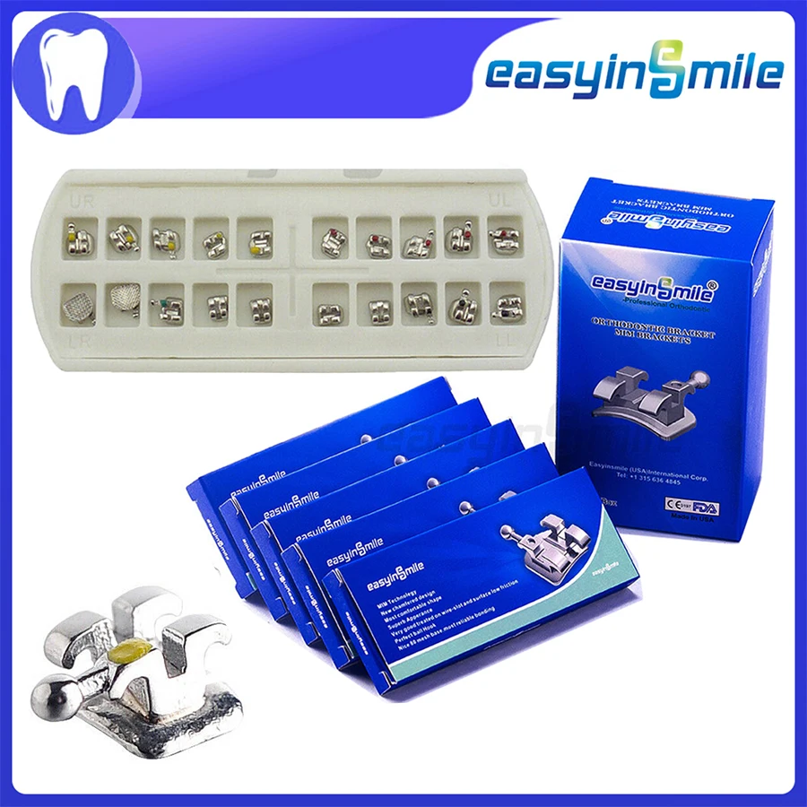 

Easyinsmile Dental Material for Metal Orhto Bracket Mini Braces Roth / MBT 345 022Newest Type High Quality