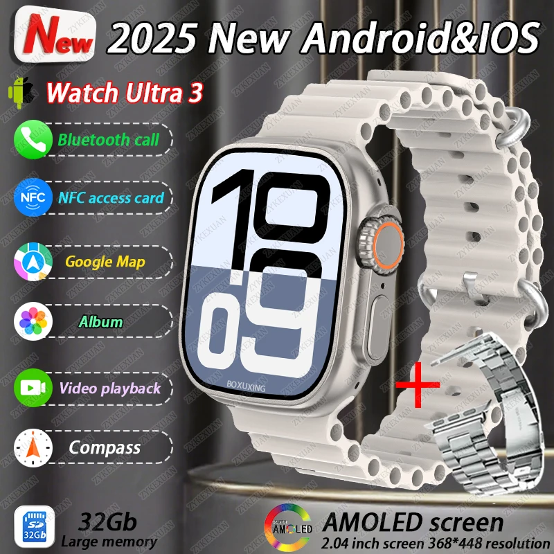 2025 New Original Watch DT Ultra 3 Pro Smart Watch Men Google map NFC GPS Tracker HD BT Call IP68 Waterproof smart watches Women