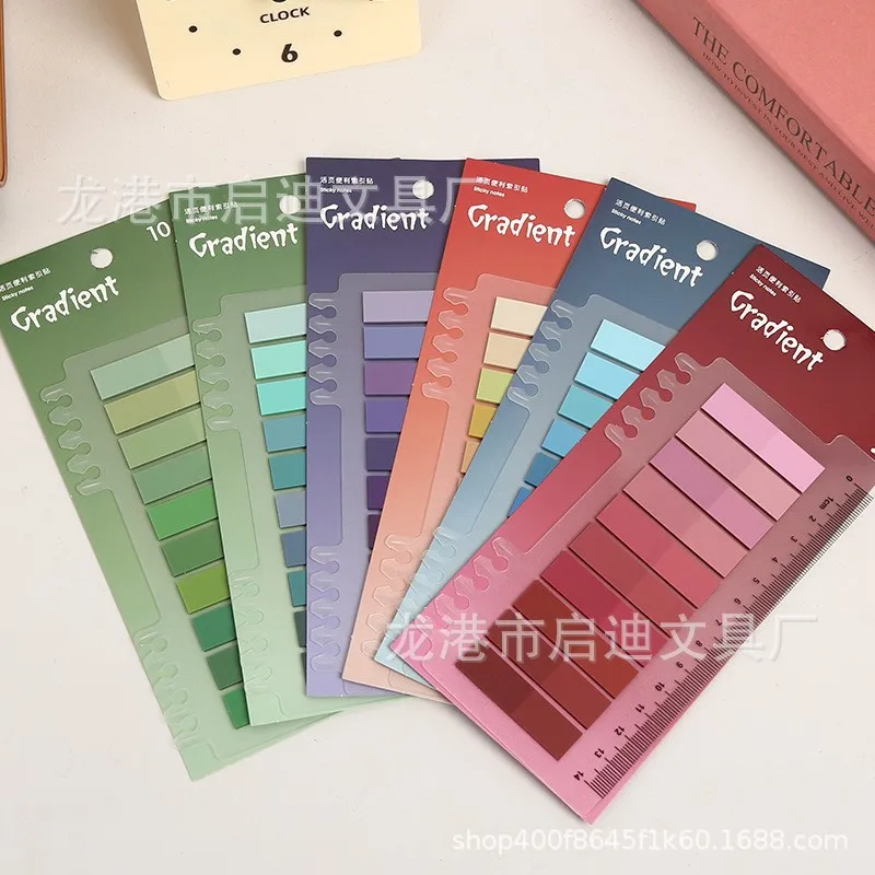 Transparent Morandi Index Classification Stickers Half-color Transparent  Notes Label Stickers,