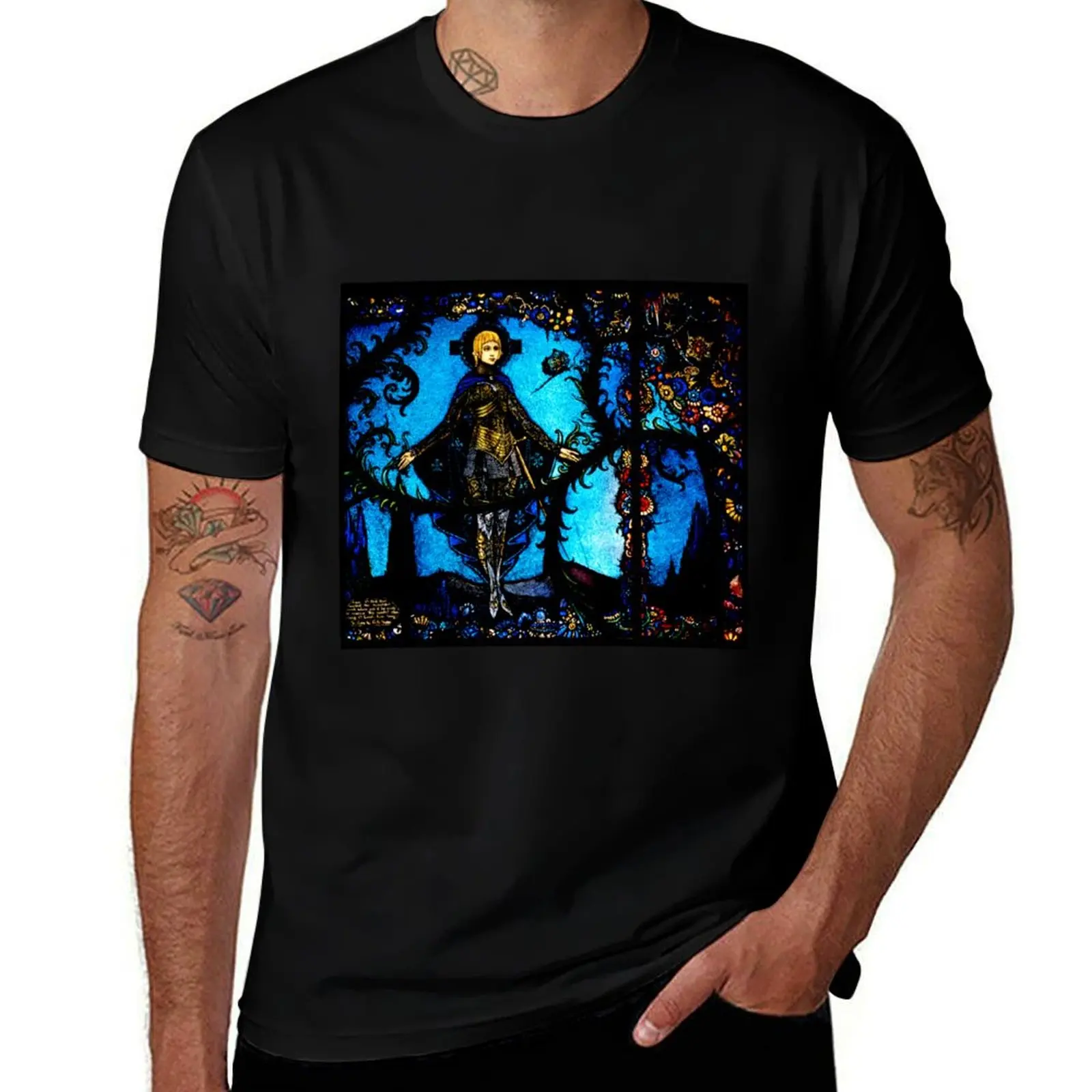 Saint Joan Heritage Geneva Window - Harry Clarke T-Shirt anime stuff man t shirt blacks mens t shirts top quality