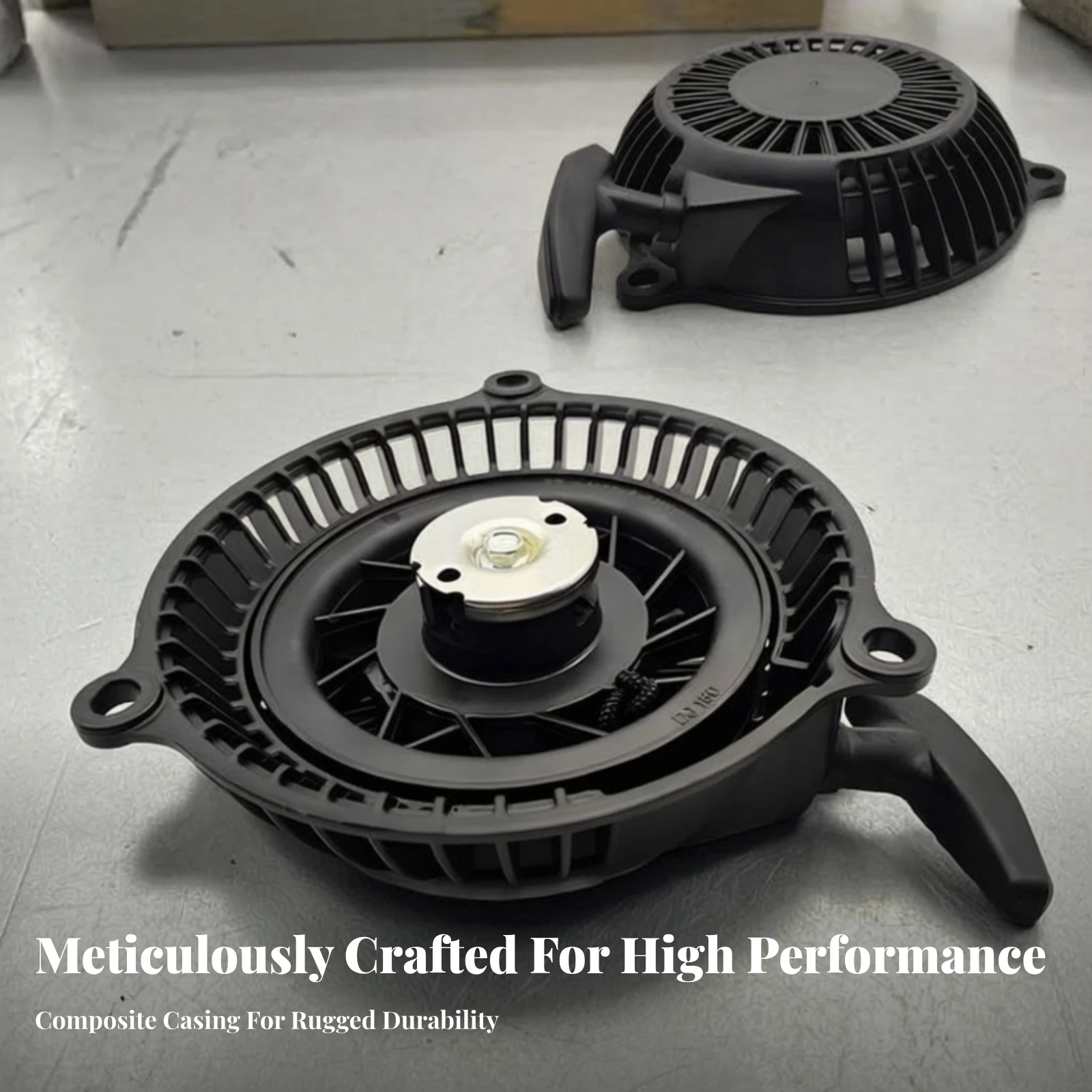 Recoil Starter Assembly Aftermarket Pull Start Assembly Lawn Mower Starter with Pull Handle Durable Parts Ventilated