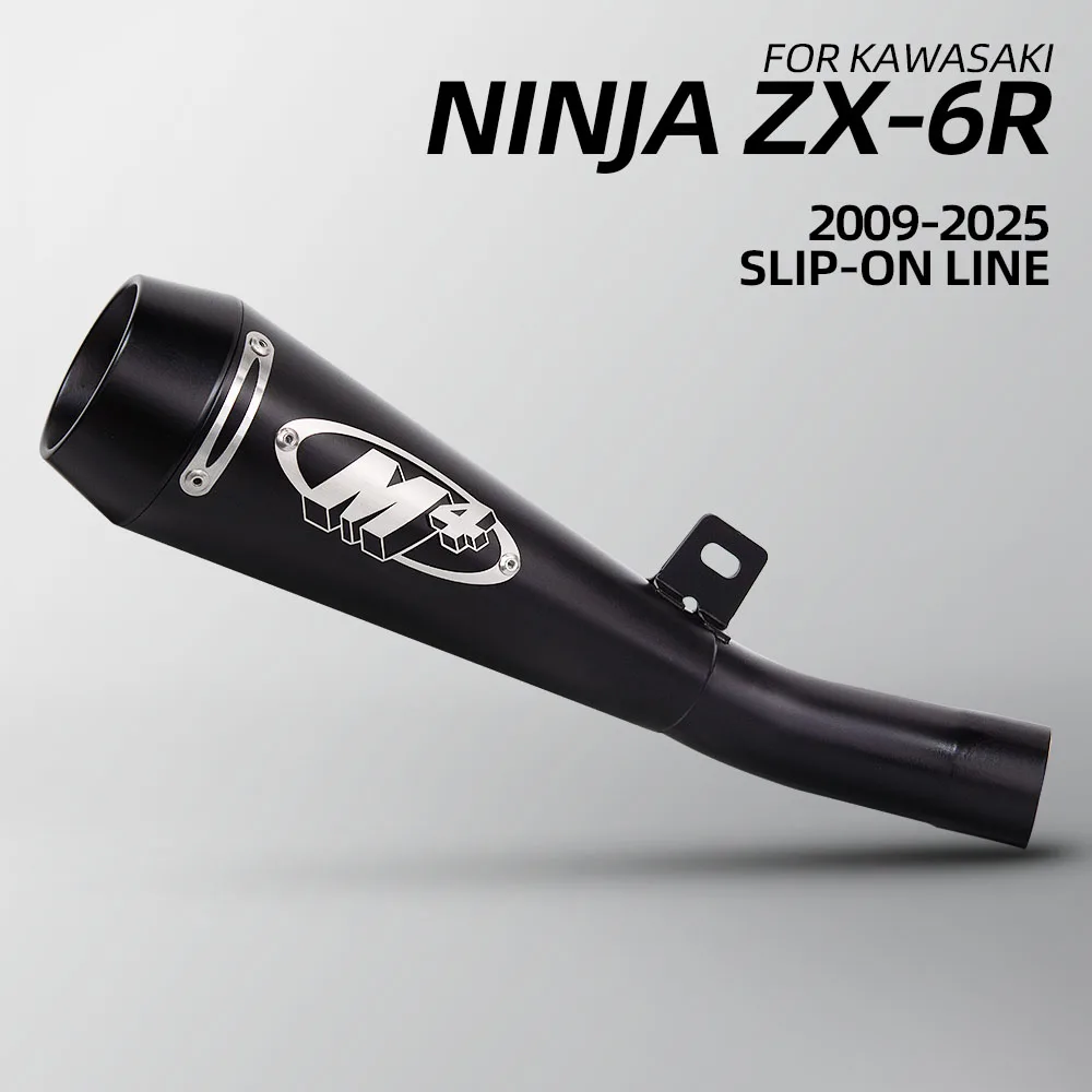 

Motorcycle Exhaust M4 Slip on Line Muffler with DB Killer Racing Line for Kawasaki Motorbike ZX-6R ZX6R 2009-2025