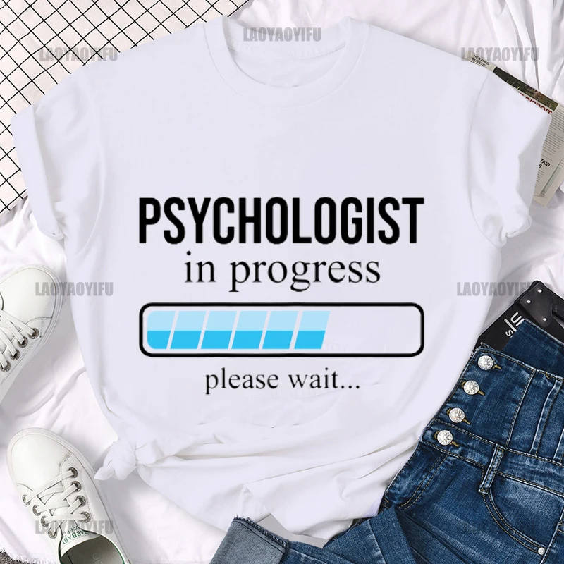 Gifts T-shirt Streetwear Psychologists in Progress T Shirt Psychology School Students Graphic Cotton Short Sleeve Psych Majors