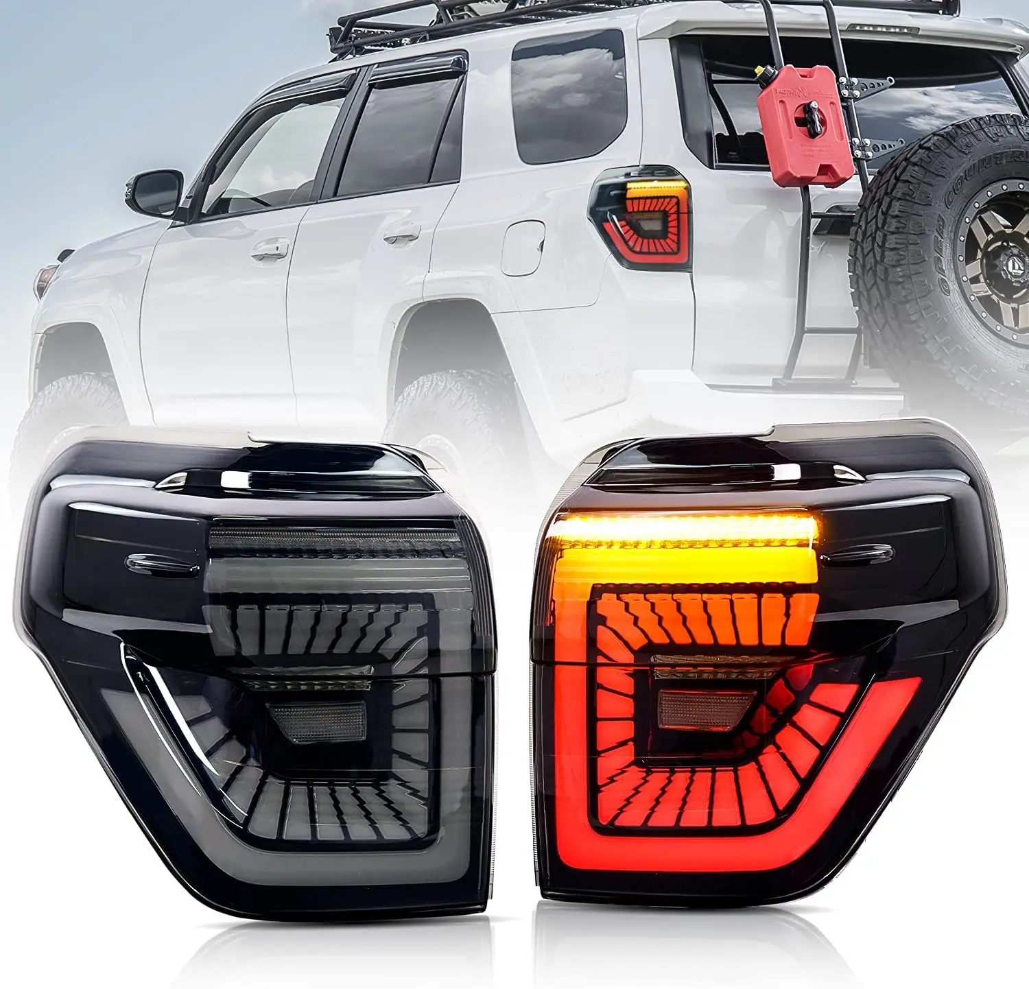 LED Taillights Assembly for Toyota 4 RUNNER 2010-2021 Sequential Turning Signal Dynaic Animation Running light