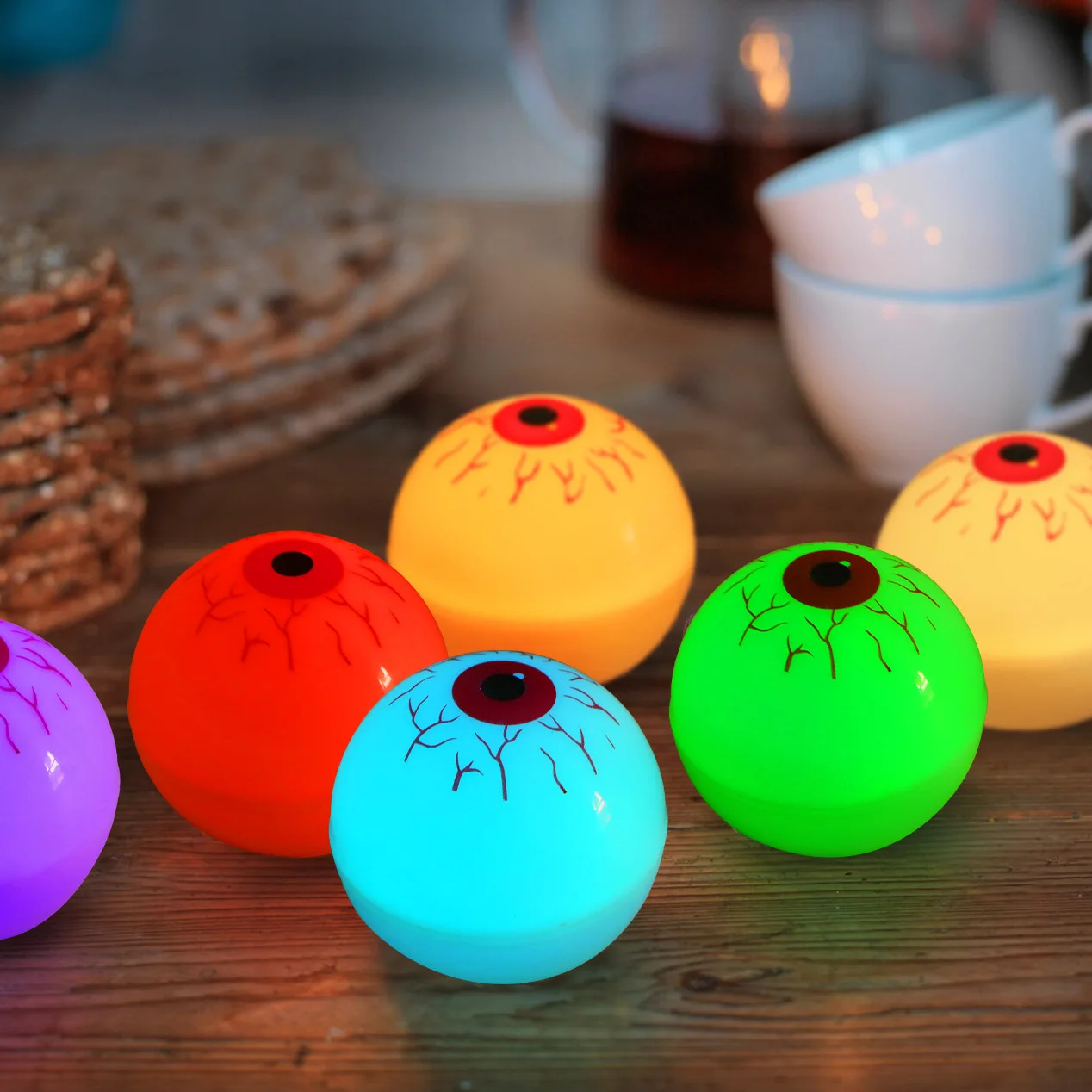 Halloween Fake Eye Ball Lamp Party Decoration Accessories LED Nightlight With Battery Scary Decoration Props Home Party Ornament