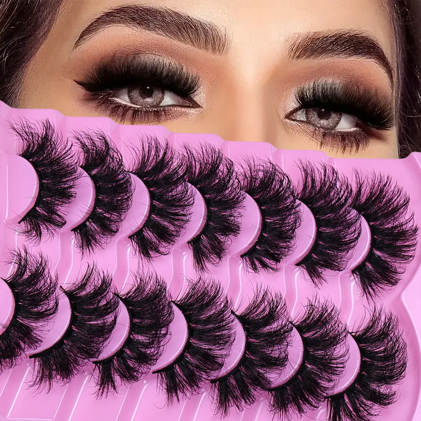 7 أزواج من الرموش الصناعية الرقيقة والسميكة تبدو رموش صناعية ممتدة مناسبة للمكياج اليومي والعطلات #1