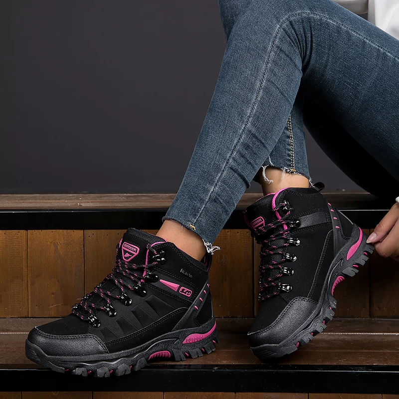 Women's Boots Fashion Women Outdoor Trekking Ankle Boots Hiking Shoes for Woman Mountain Climbing Treking Sneakers Botas Mujer