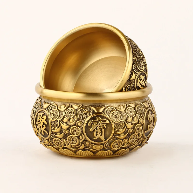 Creative Copper Ruyi Cornucopia Decoration, Home Living Room, Shop Opening for Buddha Supplies, Blessing Gift, Decor Bowl, 1Pc