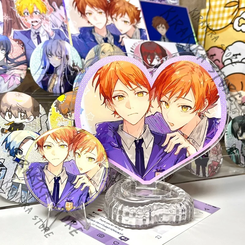 

Ouran High School Host Club Hitachiin Hikaru Kaoru Acrylic Pendant Standing Sign Badges Cosplay Brooch Coloured Paper Breastpin