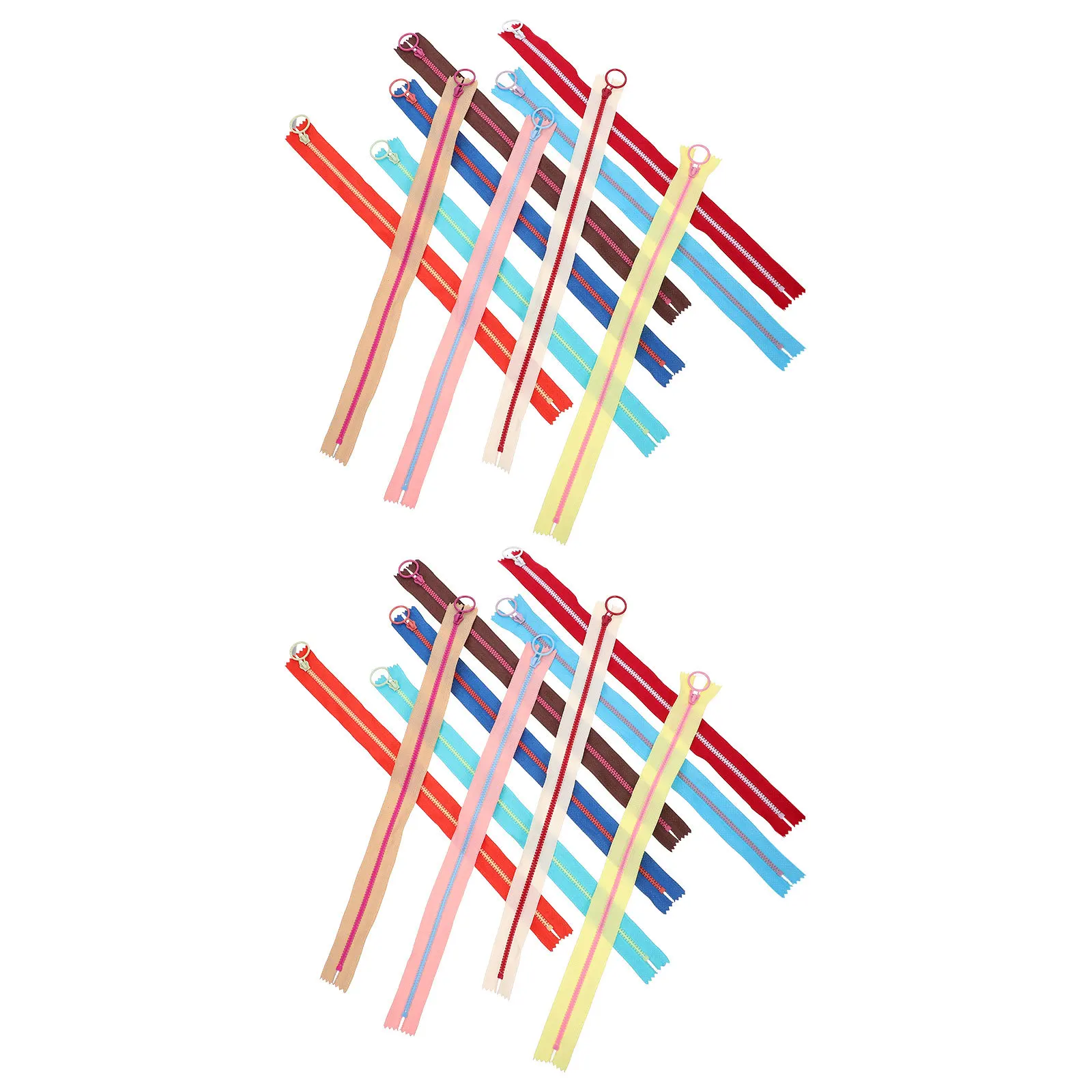 

20Pcs DIY Clothes Resin Zippers Colorful Separating Sewing Zippers for Clothing Bags Skirts Crafts Accessories