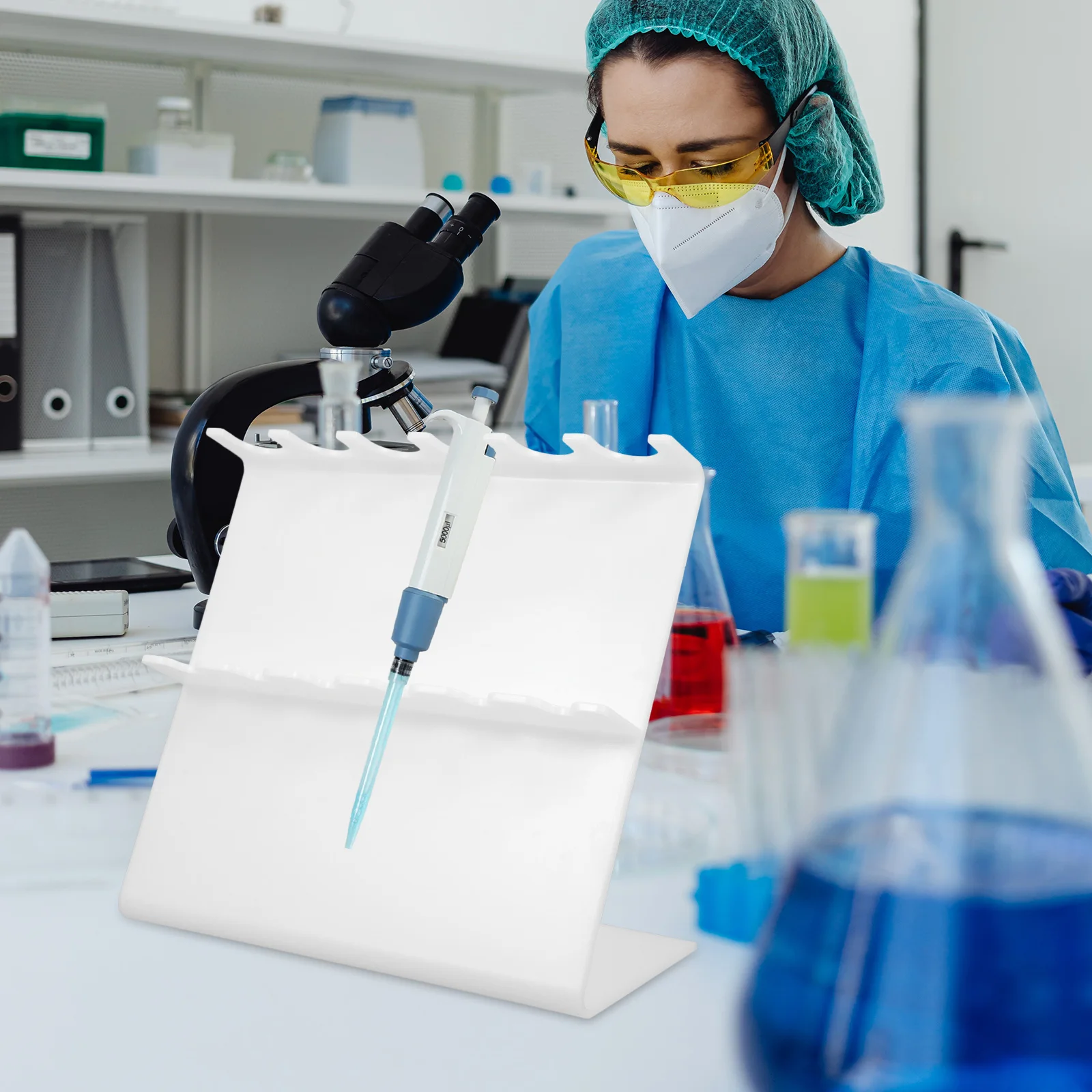 

Pipette Stand for Multiple Pipettes Container Lab Racks Plastic Experiment Laboratory Supplies