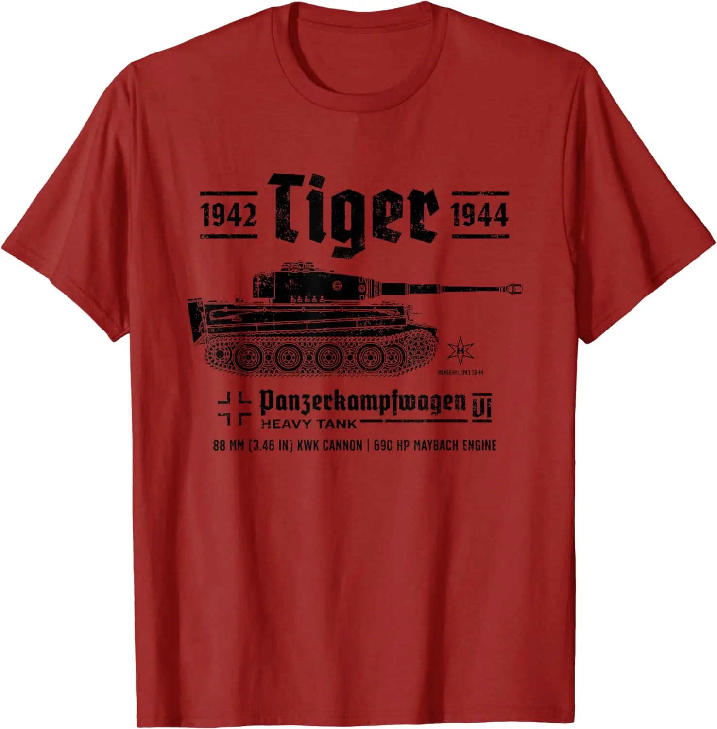 WWII  Panzer VI Tiger Heavy Tank T-Shirt 100% Cotton O-Neck Summer Short Sleeve Casual Mens T-shirt Size S-3XL