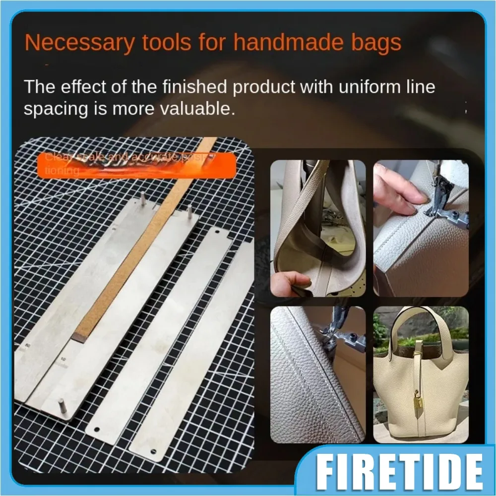 

304 Stainless Steel Manual Leather Positioning Ruler With Precision Scale Strap Positioning Sewing Leather, DIY tools