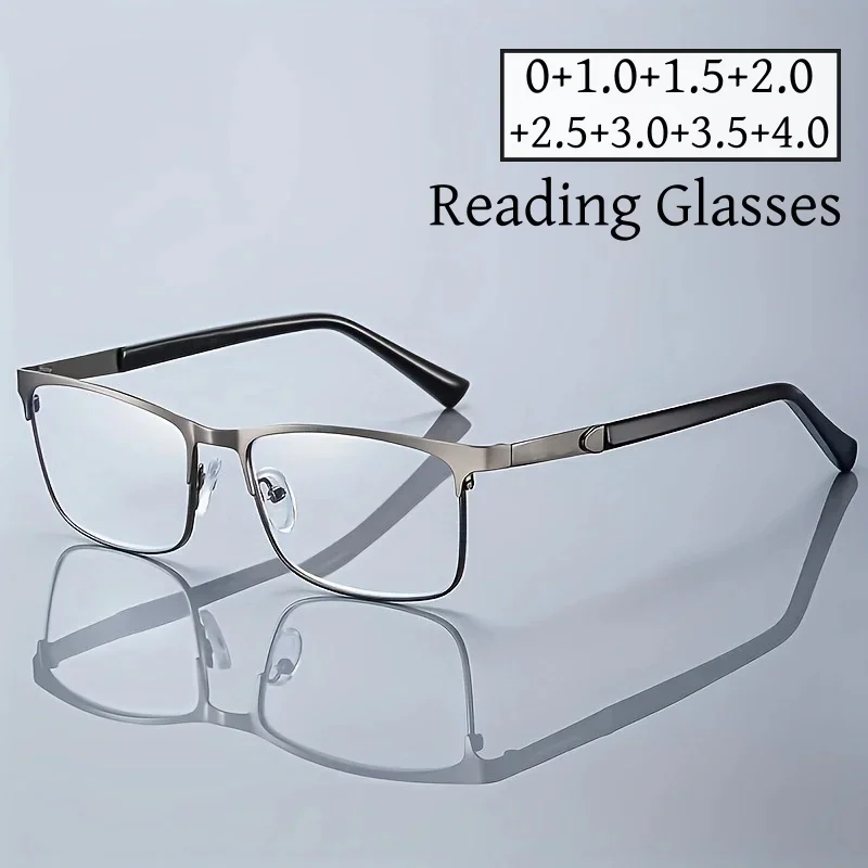 

NEW Trendy Business Half Frame Reading Glasses Unisex Women Men's Prescription Eyeglasses Finished Anti Blue Light Presbyopia