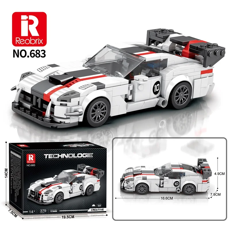 379PCS City Racing Car Model Building Blocks Sport Vehicle Model Bricks Desktop Ornaments Kids Educational Toys Holiday Gifts