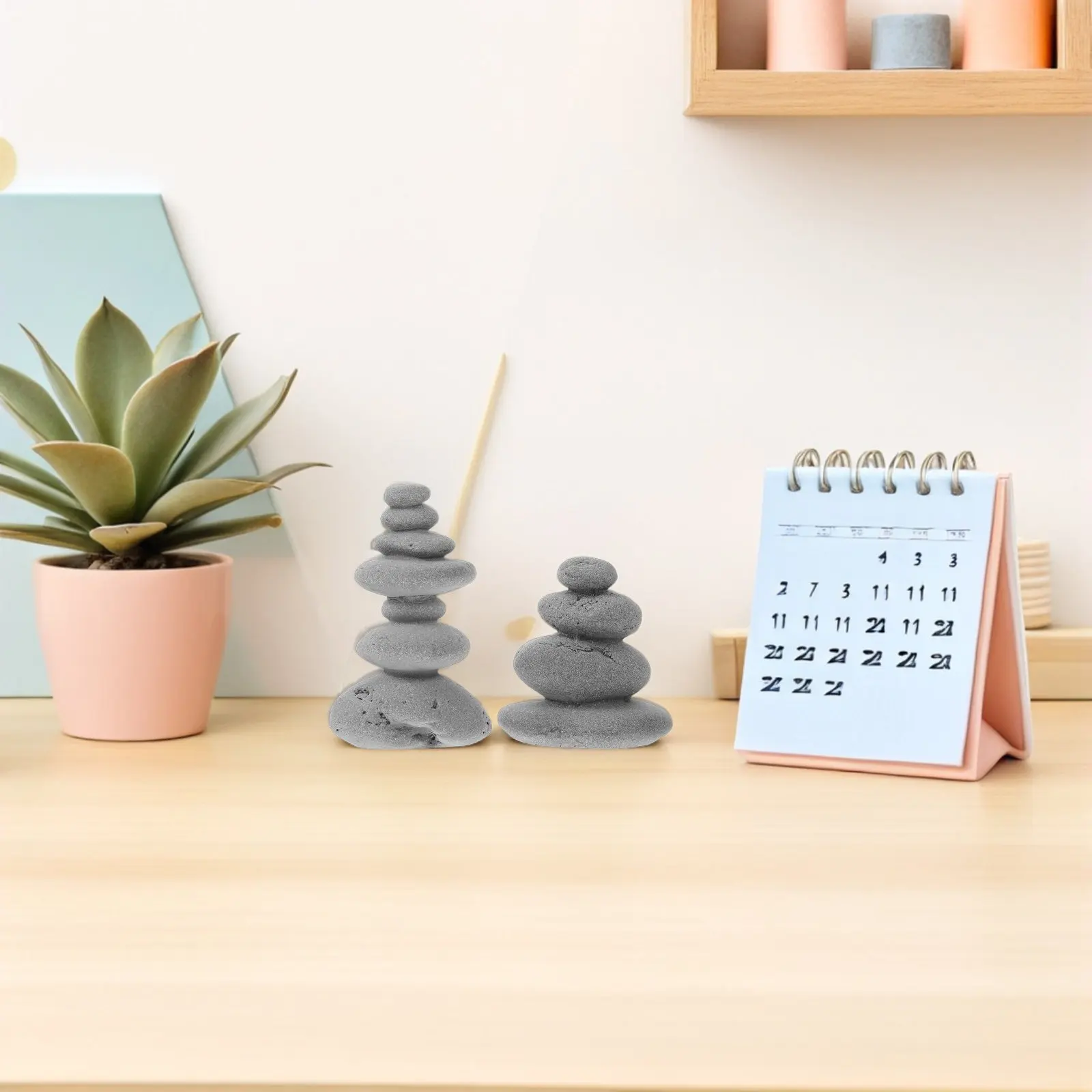 1Pcs Wooden Display Base for Jade Tea Set Zen Garden Decor Simulation Stone Decor Desktop Stone Decoration Micro