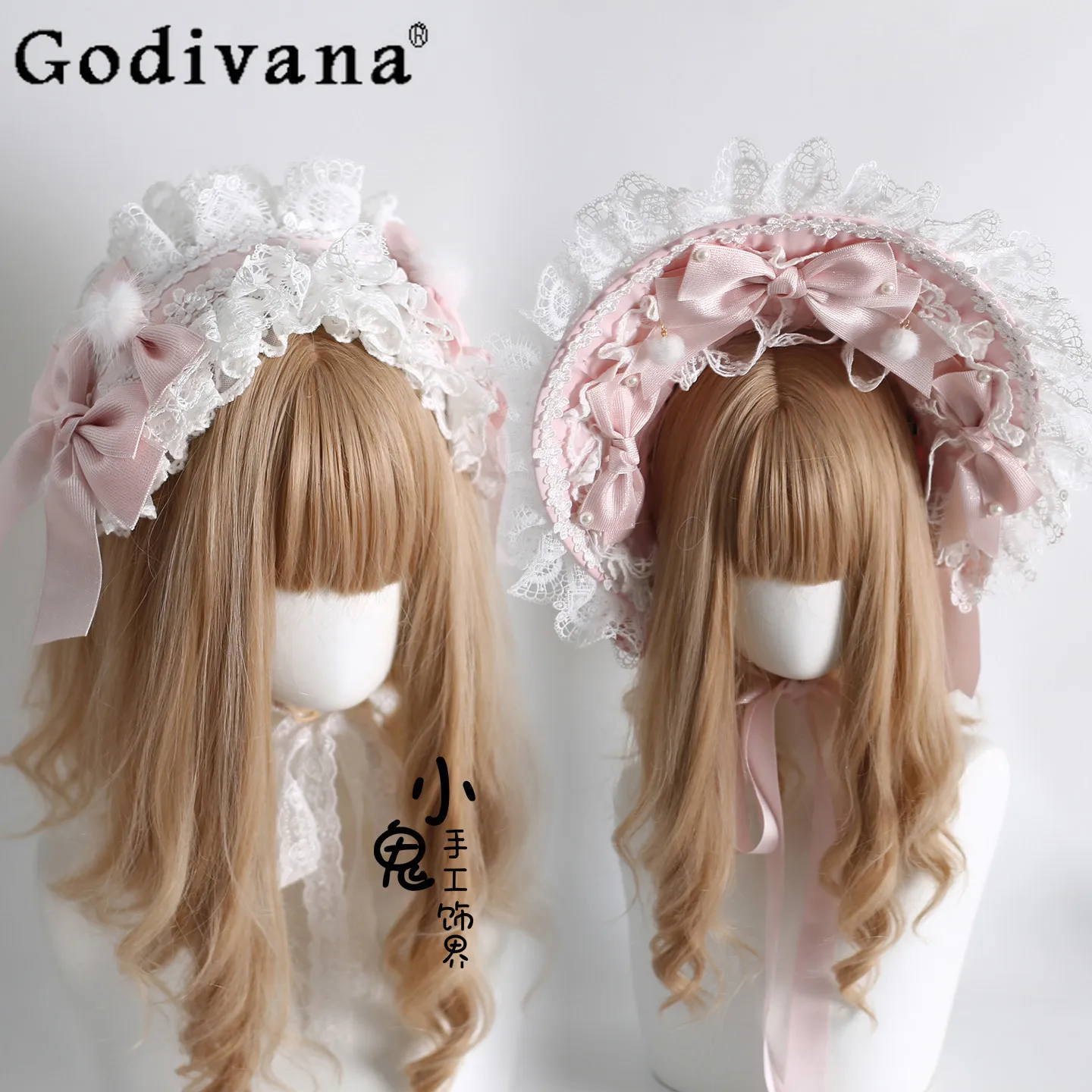 الأصلي اليدوية لوليتا الحلو BNT هيرباند إكسسوارات الشعر للنساء لطيف القوس الدانتيل زهرة الزفاف BNT KC الأكمام اليد 2025