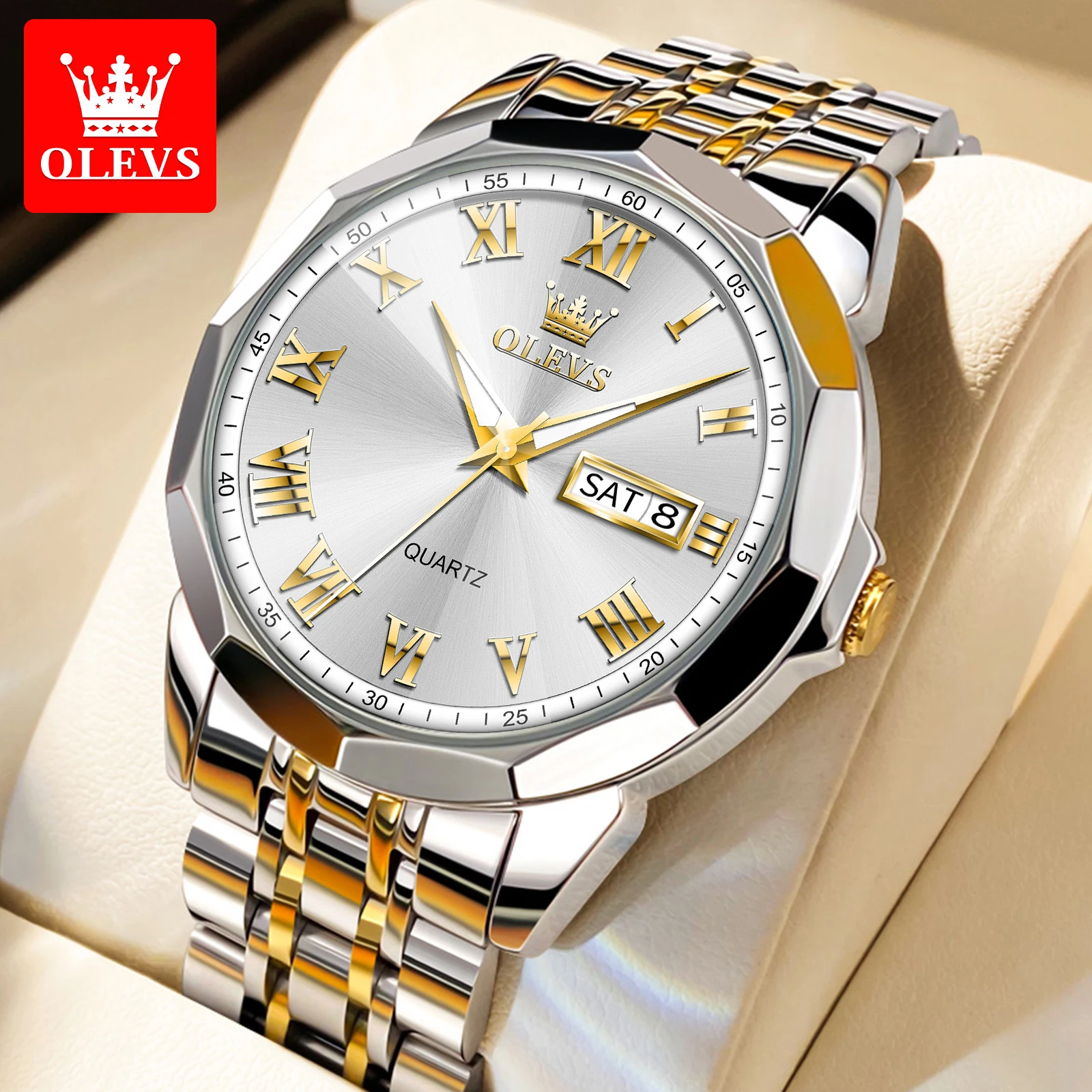 OLEVS Original Waterproof Quartz Men Watch High Quality Luxury Stainless Steel Men\'s Wrist Watches Casual Fashion Watch for Men