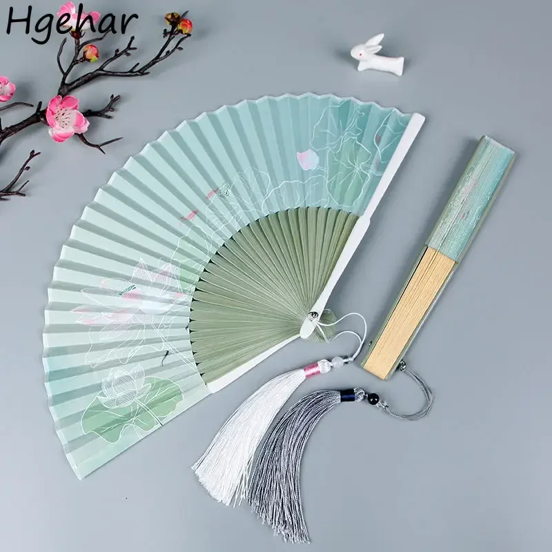 Vintage Chinese Style Portable Folding Fan Party Wedding Dance Hand Fans Summer Bamboo Craft Gift Room Decoration Ornaments New