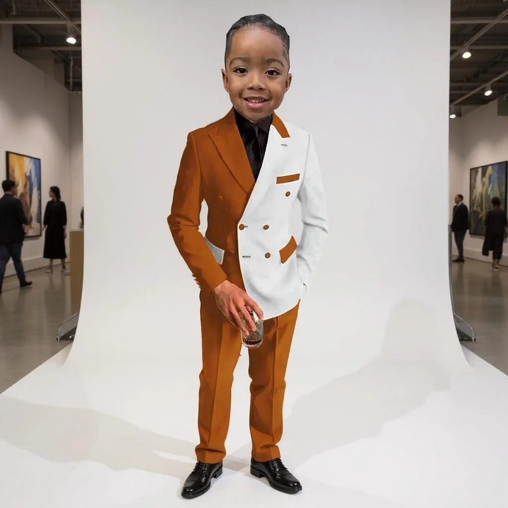 

Formal Suit for Boys 3-16 Years Old Kids Double Breasted Jacket with Pants Slim Fit 2 Pieces Wedding Tuxedo Piano Performance