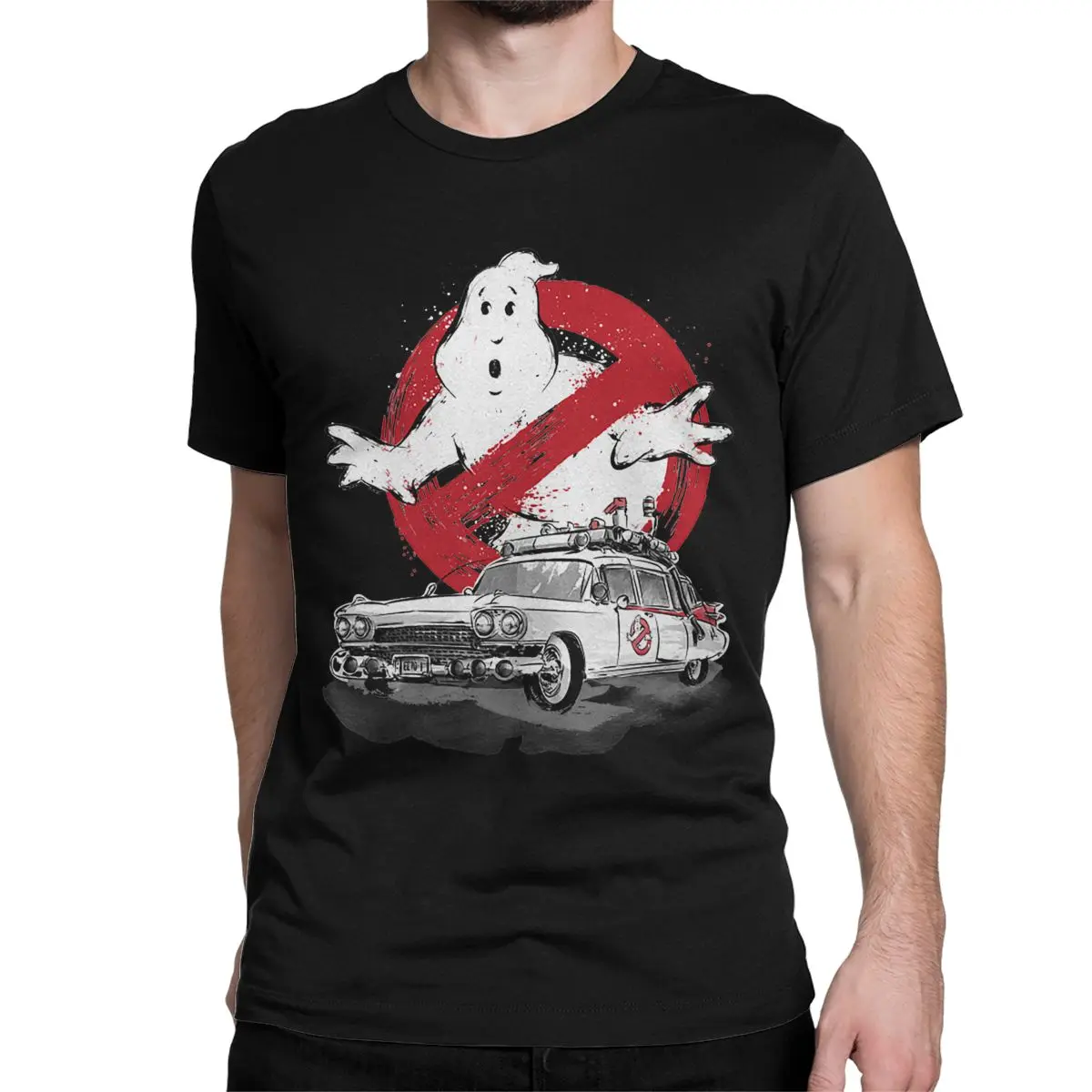 Vintage Ghostbusters-Monster Movie T-Shirt Men Women Round Neck Cotton T Shirt Short Sleeve Tee Shirt Graphic Printed Clothes