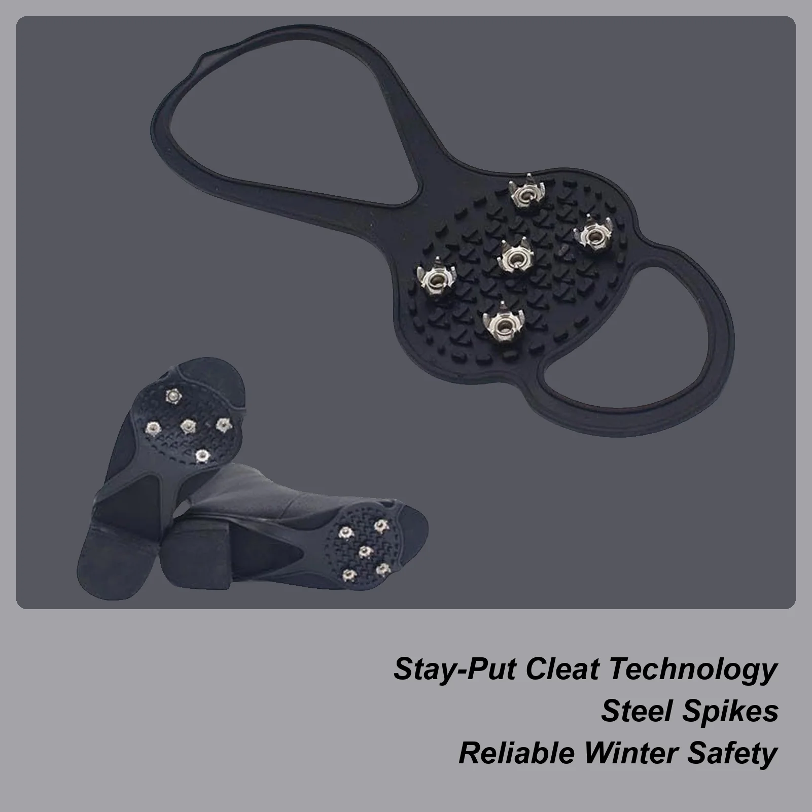 المرابط الجليد 5-الأسنان المضادة للانزلاق الأشرطة الشتاء المشي الثلوج الأحذية الجرموق للمشي في الهواء الطلق تسلق الطقس البارد التنقل