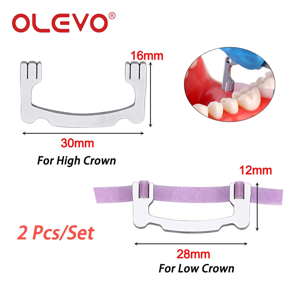 OLEVO-Soporte de tira de pulido de resina Dental, herramientas de acabado de lijado interpróximo para corona alta/Baja, Autoclavable, acero inoxidable