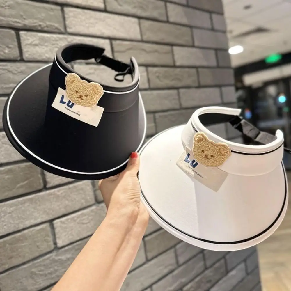 Shading Hat Bear Empty Top Hat Korean Style No Top Beach Hat Cartoon Sunshade Hat Anti-UV Sun Hat Children's Visor Hat Baby