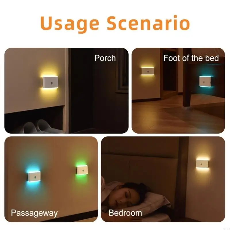 Portable USB Powered Night Light With 400mAh Battery And Auto On Off Feature USB Rechargeable Motion Sensors Lights M4YD view 3