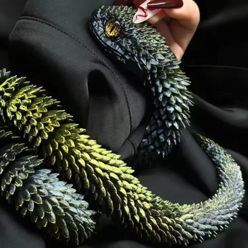 Creative 3D Printed Snake Viper Multi-joint Art Ornament Home Bedroom Desktop Decor Stylish Car Decoration Party Favors for Kids