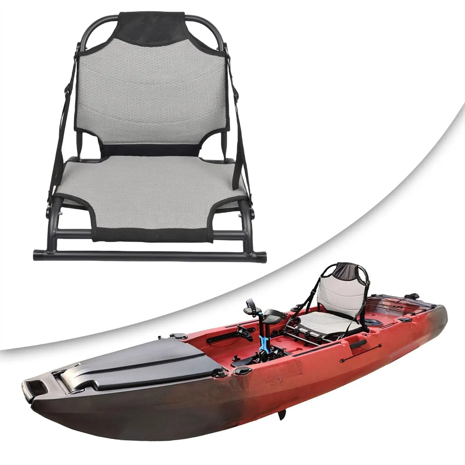 

Foldable Kayak Seat Adjustable Backrest Versatile Replacement Boat Seat for