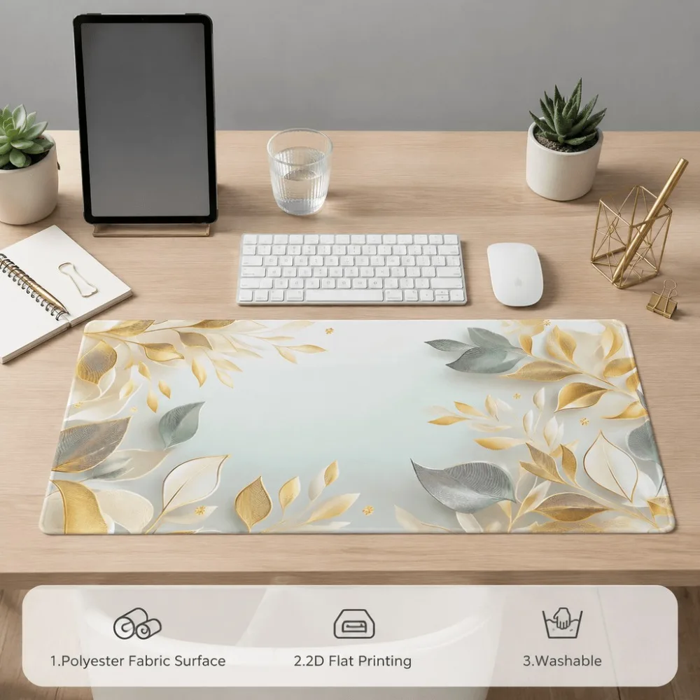 Original leaf pattern simple table mat for office users and home work areas. Silica mud material with unsewn edges