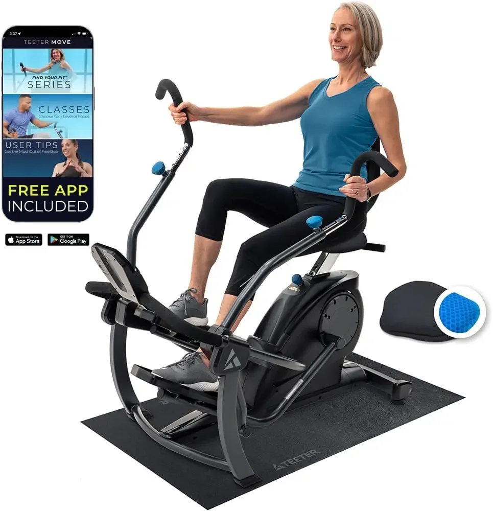 Recumbent Cross Trainer Stepper, Zero-Impact Exercise Bike Alternative w/Patented Physical Therapy Stride, Up to 350lb