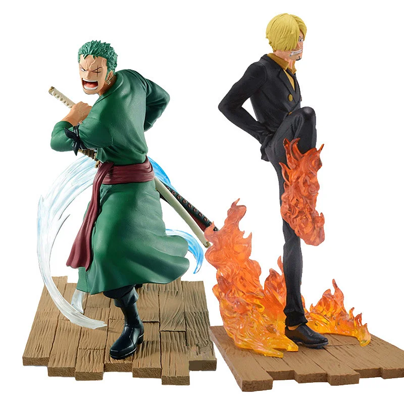 13-16Cm One Piece Anime Figure Sanji Roronoa Zoro Battle PVC Action Figure One Piece Statue Collectible Model Doll Kids Gift Toy