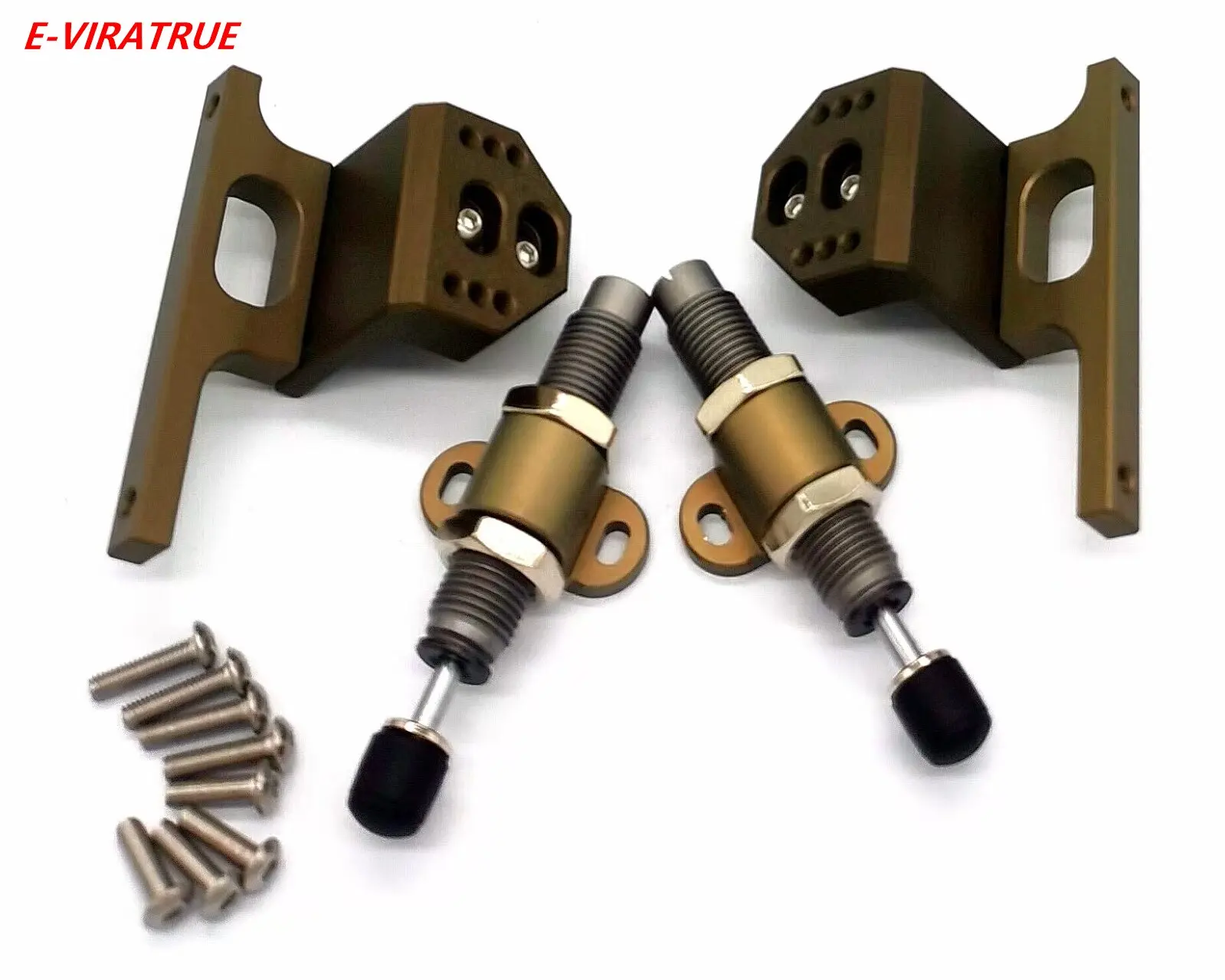 E-VIRATRUE 7075Alu Hard Anodized Adjustable Rear Buffer Mounts For Losi Baja Rey 2.0 1/10