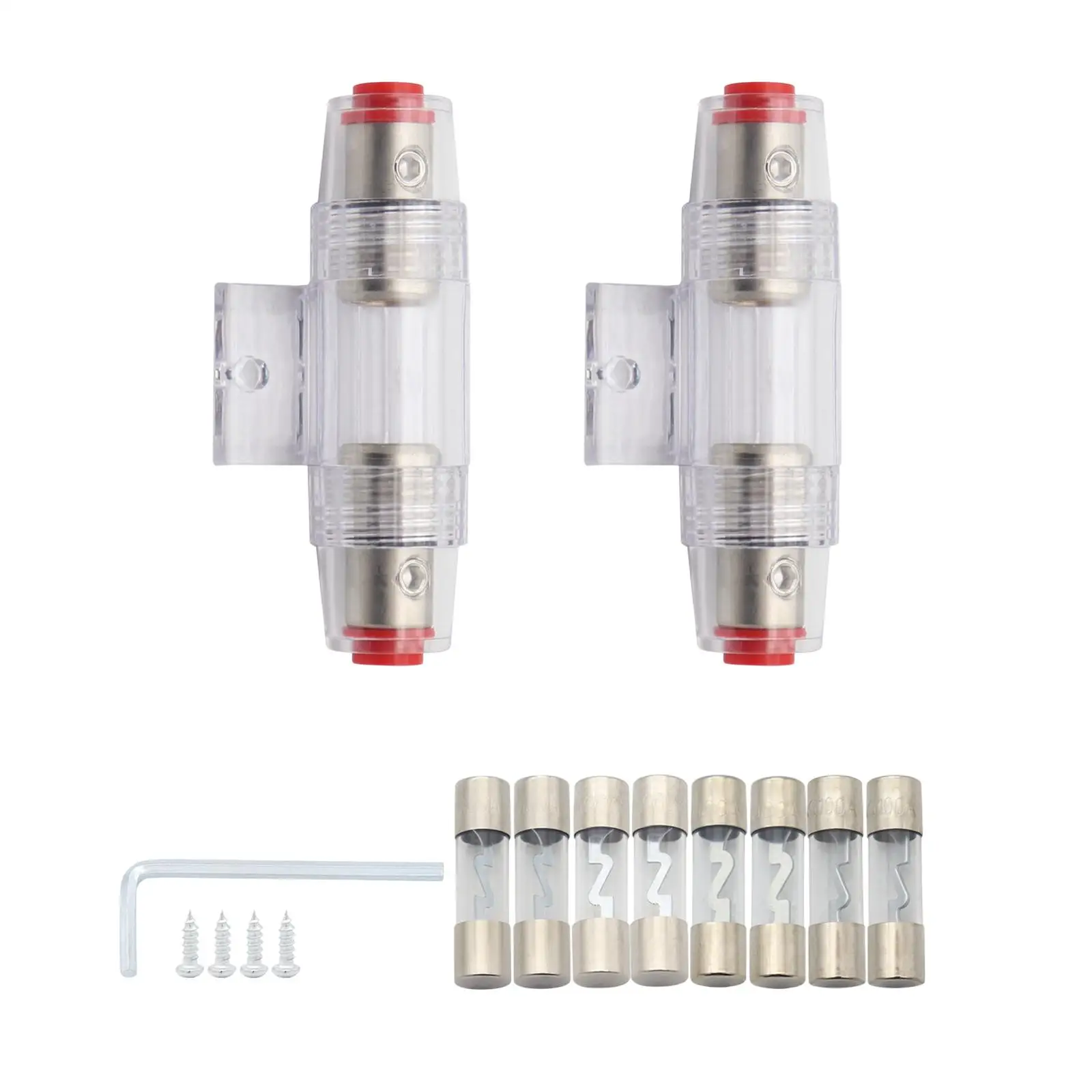 2Pcs Agu Fuse Holder Kit Clear Cover Easily Install Automobile Repairing Accessory Professional Durable Inline Circuit Breaker