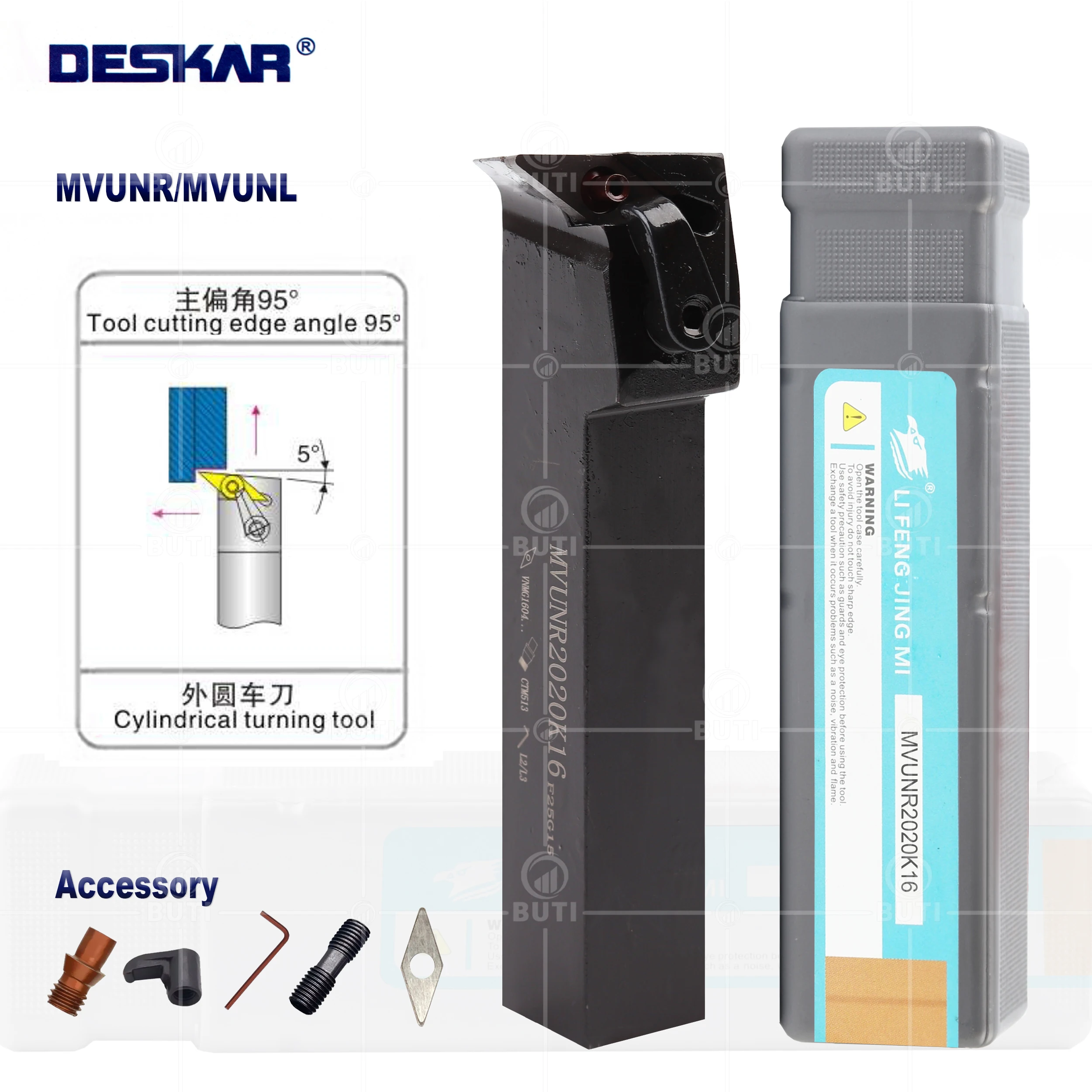 Deskar 100 Original Mvunr1616h16 Mvunr2023k16 Mvunr2525m16 Externo Torneamento Ferramenta Titular Cnc Torno Cortador para Vnmg Carbide Blade