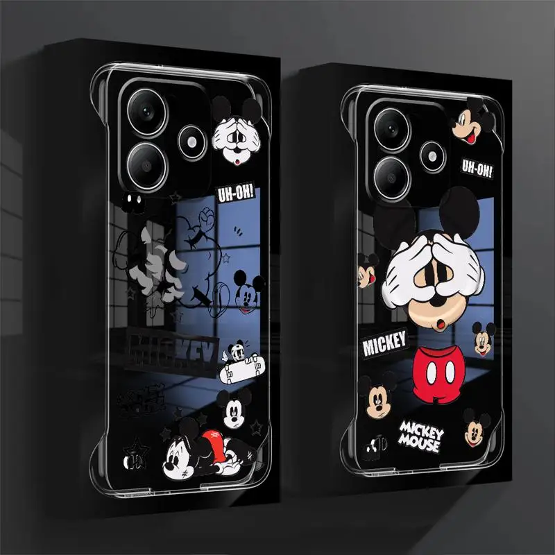 

phone case for Redmi note 14 pro plus cases 13 5g 12Pro 13pro 10 12 borderless cooling clear funda Minnie Balloon Mickey Mouse