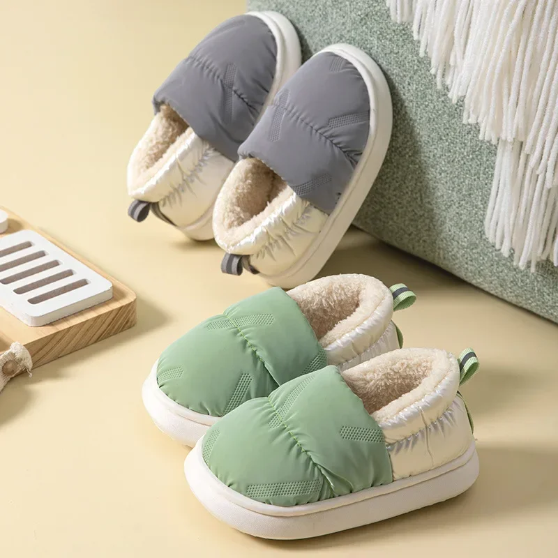 

Fashionable Children's Warm Cotton Shoes Non-slip Home Slippers for Boys and Girls Comfortable Cotton Shoes Simple Outdoor Kids